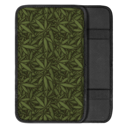 Marijuana Leaf Pattern Print Car Center Console Cover
