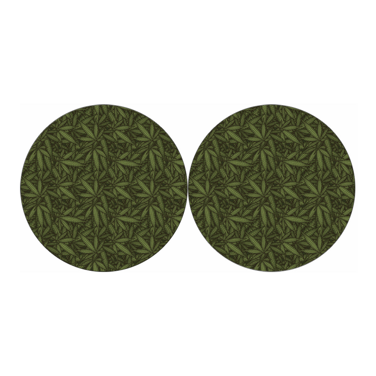 Marijuana Leaf Pattern Print Car Coasters