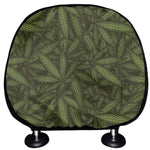 Marijuana Leaf Pattern Print Car Headrest Covers