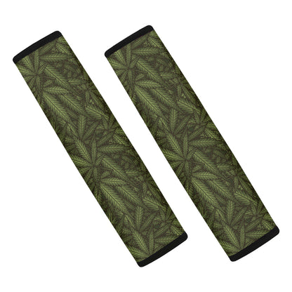 Marijuana Leaf Pattern Print Car Seat Belt Covers