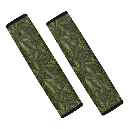Marijuana Leaf Pattern Print Car Seat Belt Covers