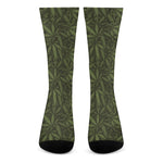 Marijuana Leaf Pattern Print Crew Socks
