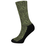 Marijuana Leaf Pattern Print Crew Socks