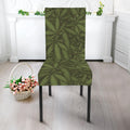 Marijuana Leaf Pattern Print Dining Chair Slipcover