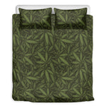 Marijuana Leaf Pattern Print Duvet Cover Bedding Set