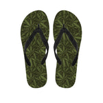 Marijuana Leaf Pattern Print Flip Flops