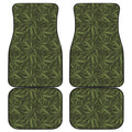 Marijuana Leaf Pattern Print Front and Back Car Floor Mats