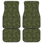 Marijuana Leaf Pattern Print Front and Back Car Floor Mats