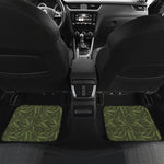 Marijuana Leaf Pattern Print Front and Back Car Floor Mats