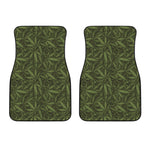 Marijuana Leaf Pattern Print Front Car Floor Mats