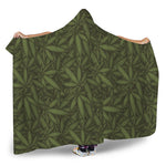 Marijuana Leaf Pattern Print Hooded Blanket