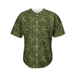 Marijuana Leaf Pattern Print Men's Baseball Jersey