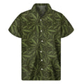 Marijuana Leaf Pattern Print Men's Short Sleeve Shirt