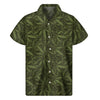 Marijuana Leaf Pattern Print Men's Short Sleeve Shirt