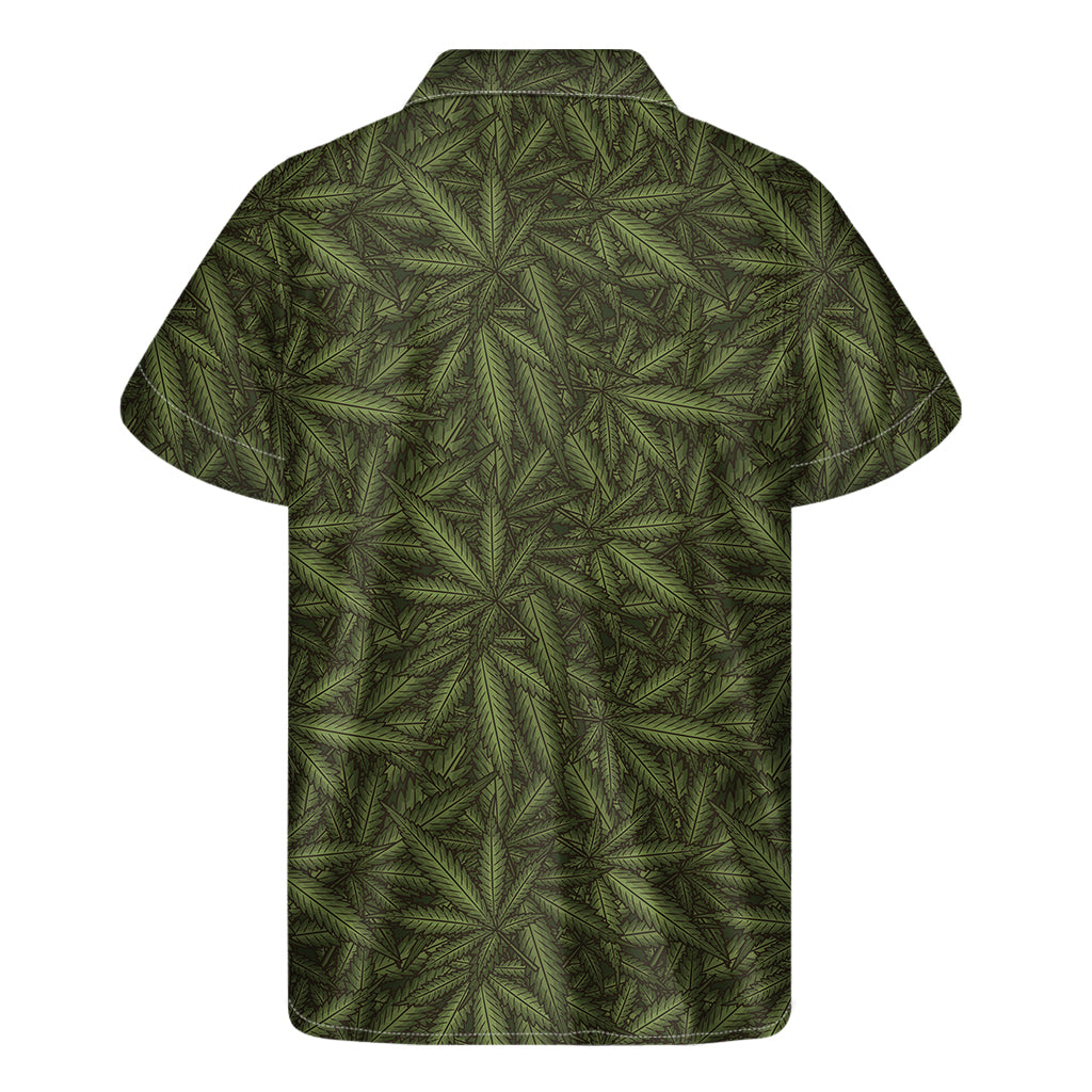 Marijuana Leaf Pattern Print Men's Short Sleeve Shirt