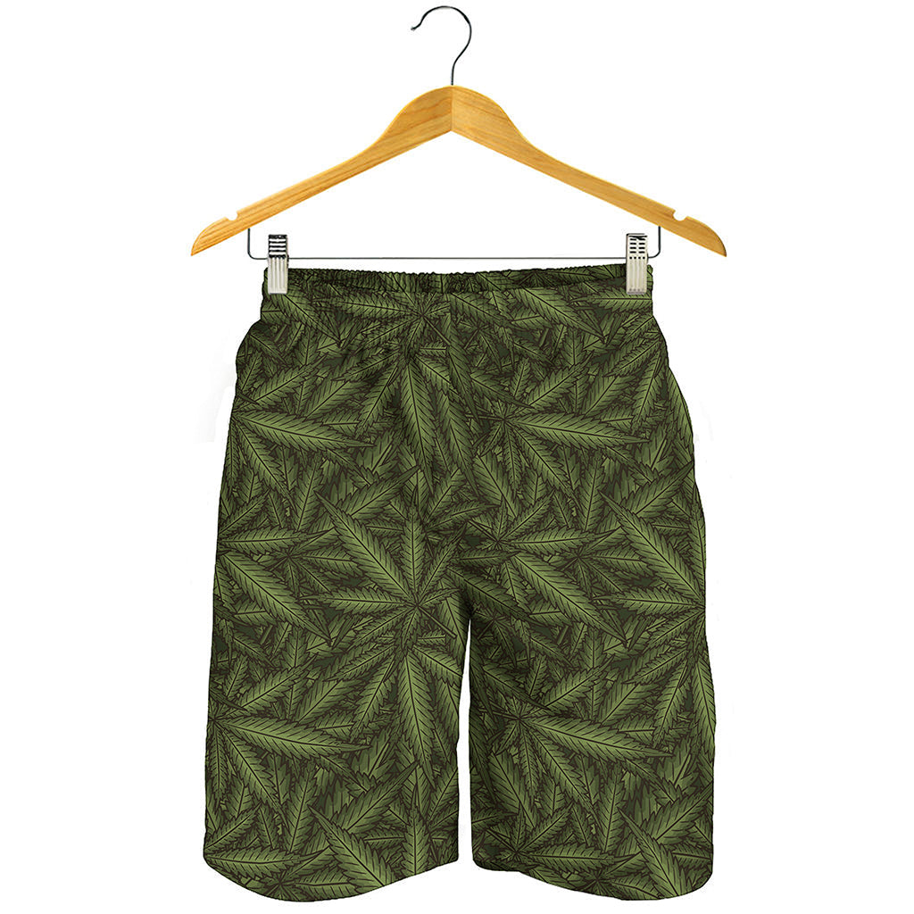 Marijuana Leaf Pattern Print Men's Shorts