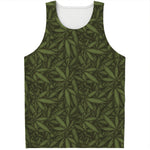 Marijuana Leaf Pattern Print Men's Tank Top