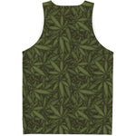 Marijuana Leaf Pattern Print Men's Tank Top