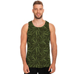 Marijuana Leaf Pattern Print Men's Tank Top