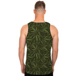 Marijuana Leaf Pattern Print Men's Tank Top