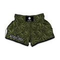 Marijuana Leaf Pattern Print Muay Thai Boxing Shorts