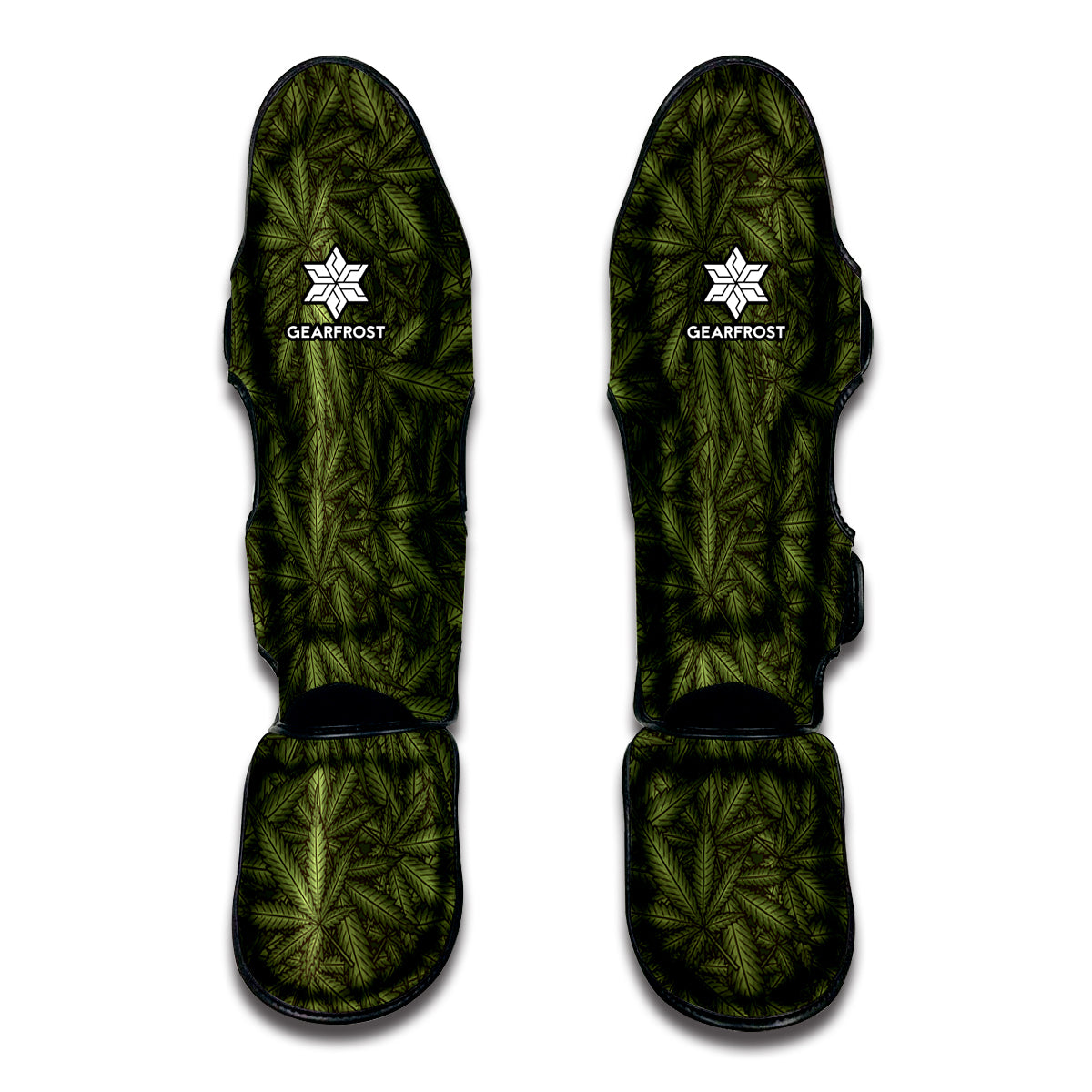Marijuana Leaf Pattern Print Muay Thai Shin Guard