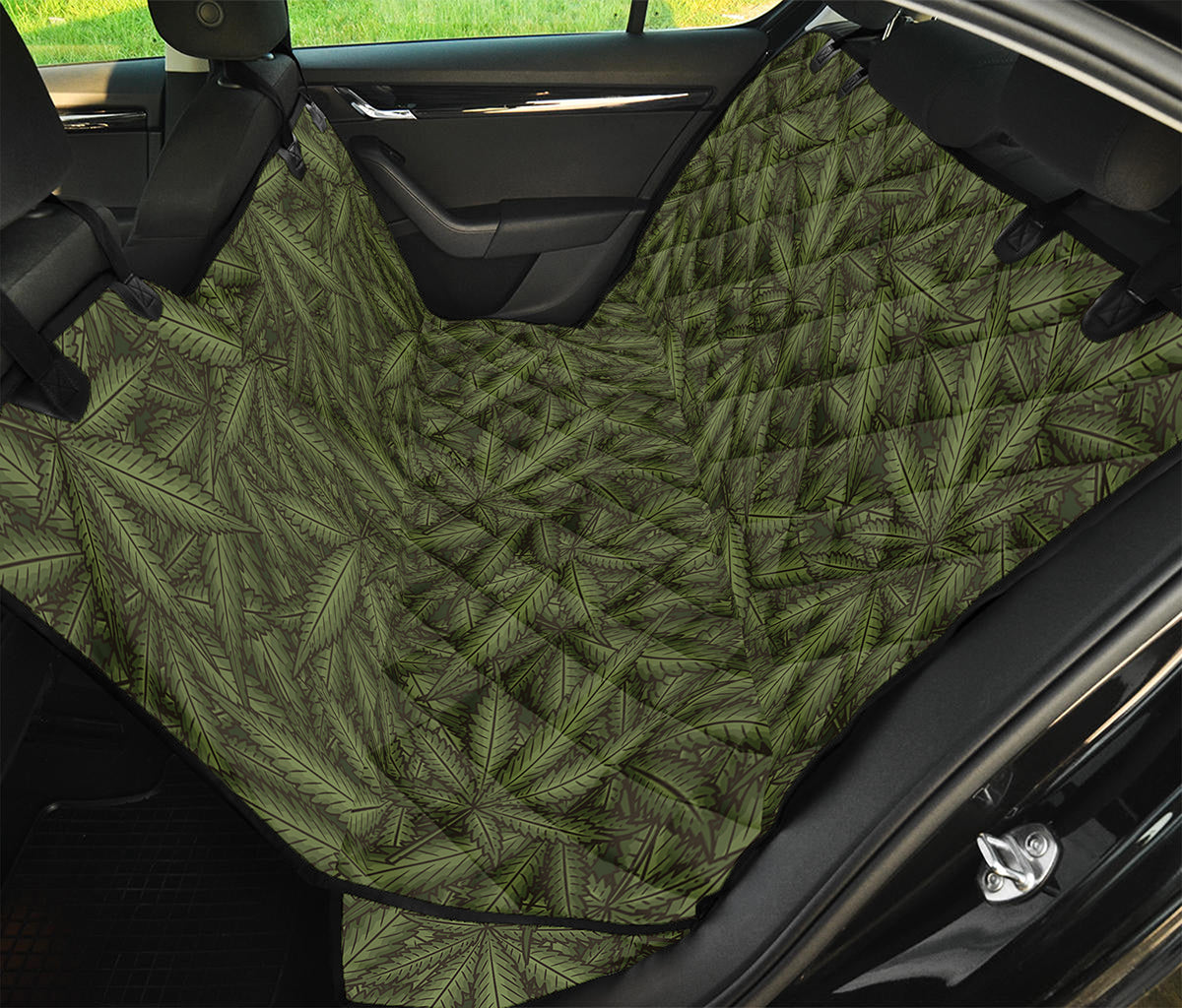 Marijuana Leaf Pattern Print Pet Car Back Seat Cover