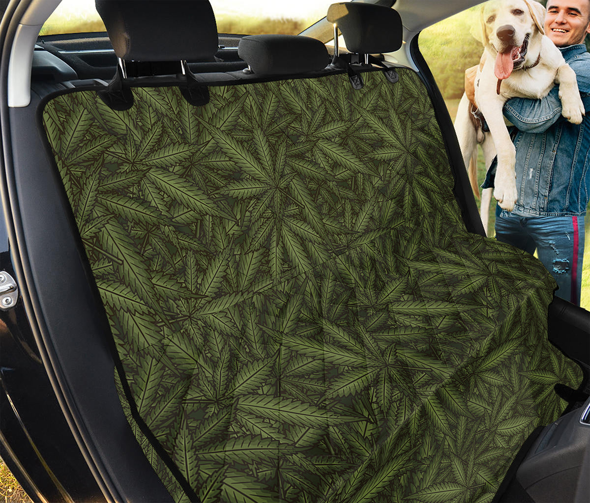 Marijuana Leaf Pattern Print Pet Car Back Seat Cover