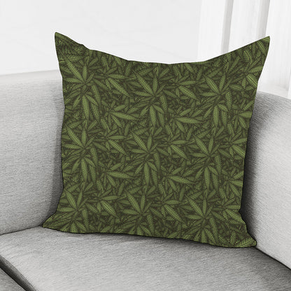 Marijuana Leaf Pattern Print Pillow Cover