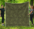 Marijuana Leaf Pattern Print Quilt