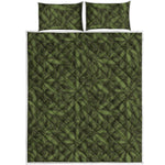 Marijuana Leaf Pattern Print Quilt Bed Set