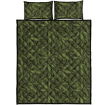 Marijuana Leaf Pattern Print Quilt Bed Set