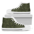 Marijuana Leaf Pattern Print White High Top Sneakers