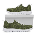 Marijuana Leaf Pattern Print White Running Shoes
