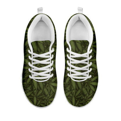 Marijuana Leaf Pattern Print White Sneakers