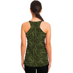 Marijuana Leaf Pattern Print Women's Racerback Tank Top