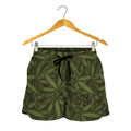 Marijuana Leaf Pattern Print Women's Shorts