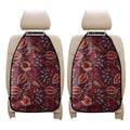 Maroon Vintage Bohemian Floral Print Car Seat Organizers