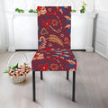 Maroon Vintage Bohemian Floral Print Dining Chair Slipcover