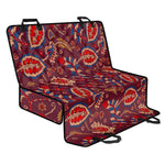 Maroon Vintage Bohemian Floral Print Pet Car Back Seat Cover