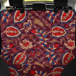 Maroon Vintage Bohemian Floral Print Pet Car Back Seat Cover