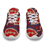 Maroon Vintage Bohemian Floral Print Sport Shoes GearFrost