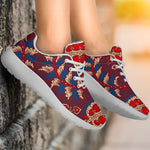 Maroon Vintage Bohemian Floral Print Sport Shoes GearFrost