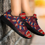 Maroon Vintage Bohemian Floral Print Sport Shoes GearFrost
