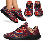 Maroon Vintage Bohemian Floral Print Sport Shoes GearFrost