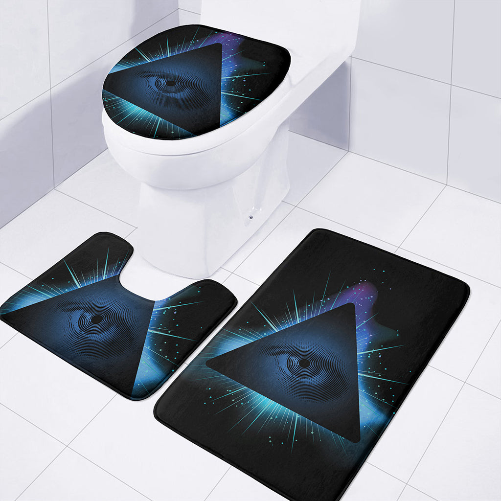 Masonic Eye All Seeing Print 3 Piece Bath Mat Set