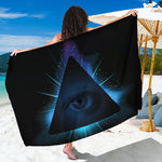 Masonic Eye All Seeing Print Beach Sarong Wrap