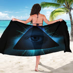 Masonic Eye All Seeing Print Beach Sarong Wrap
