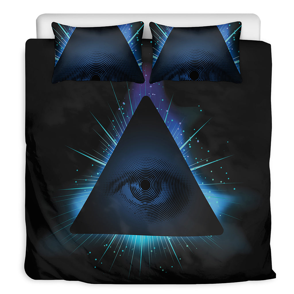 Masonic Eye All Seeing Print Duvet Cover Bedding Set