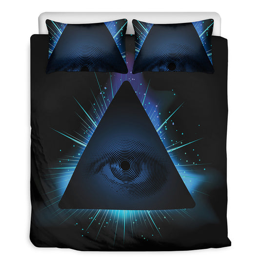 Masonic Eye All Seeing Print Duvet Cover Bedding Set